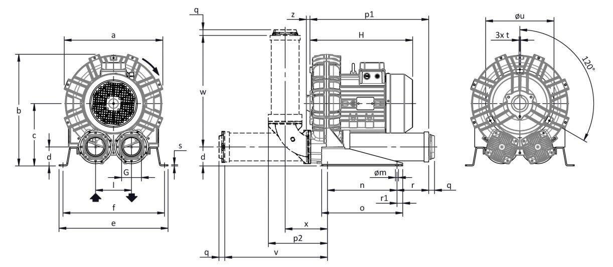 Габаритные размеры (чертеж) FPZ SCL K75 MS 7.5