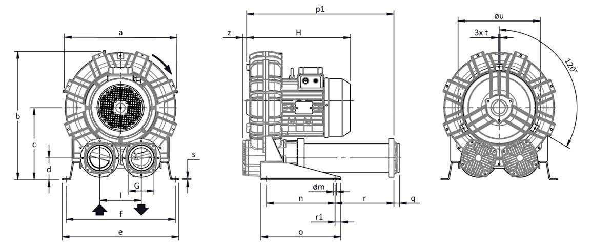 Габаритные размеры (чертеж) FPZ SCL K07R MD 4.0